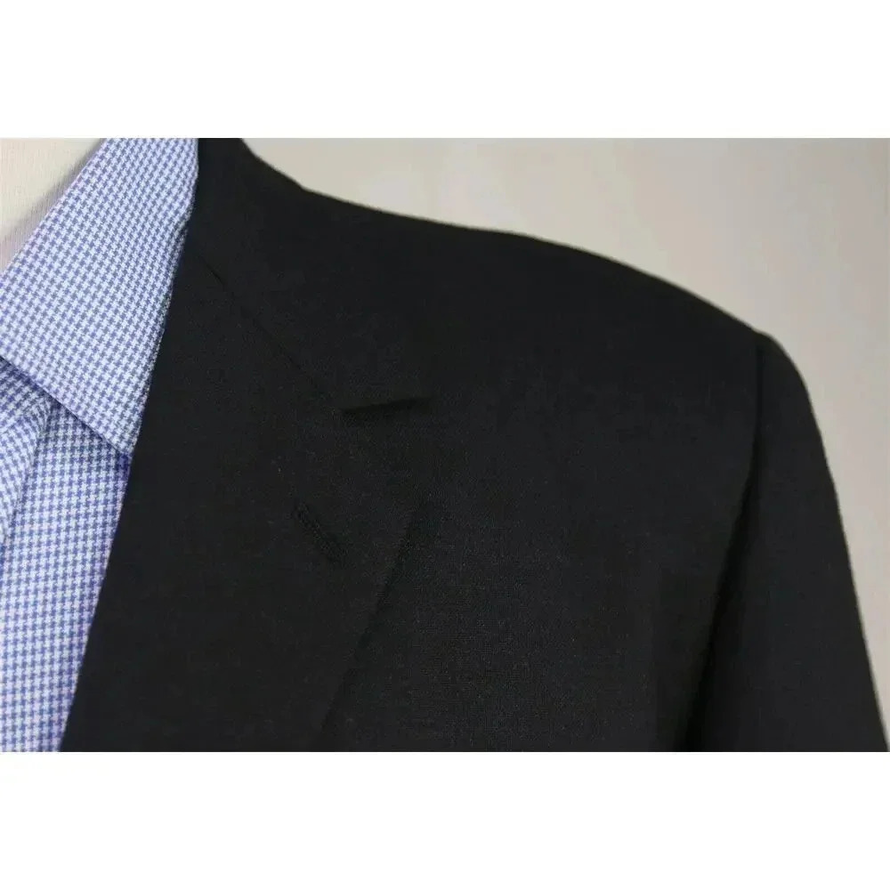 Mitsukoshi Tokyo Bespoke Vintage 1966 Solid Black 2-Btn Wool Blazer 42S - Picture 4 of 8